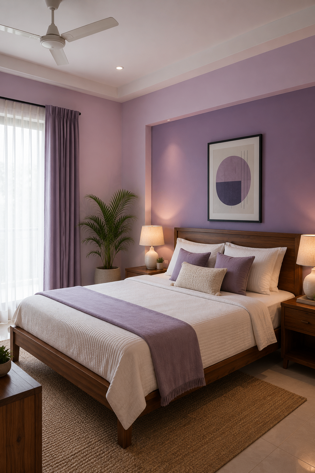 Lilac bedroom wall inspiration